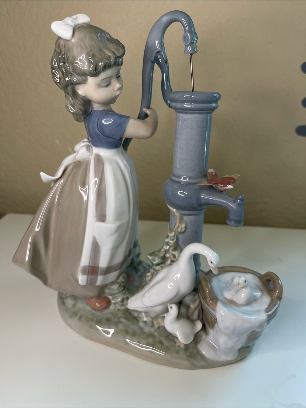Lladro Porcelain Girl at Pump - Retired.